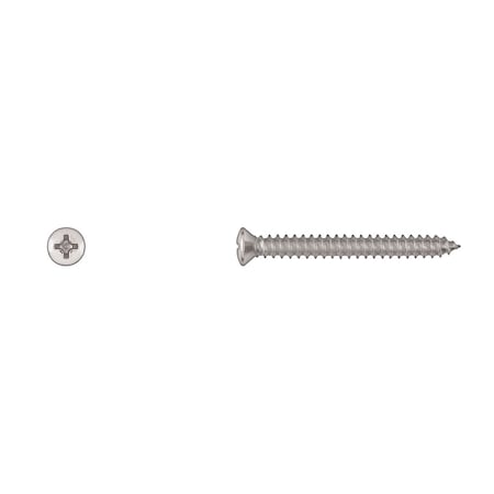 Sheet Metal Screw, #8 x 1-1/2 in, Chrome Plated Steel Oval Head Phillips Drive MPN:6404PK