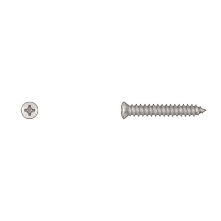Sheet Metal Screw, #10 x 1-1/4 in, Chrome Plated Oval Head Phillips Drive MPN:6407PK