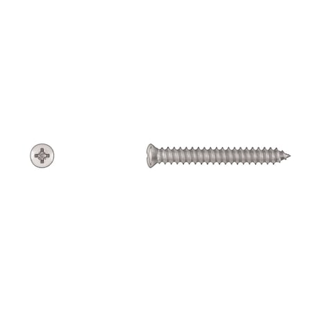 Sheet Metal Screw, #10 x 1-1/2 in, Chrome Plated Steel Oval Head Phillips Drive MPN:6408PK