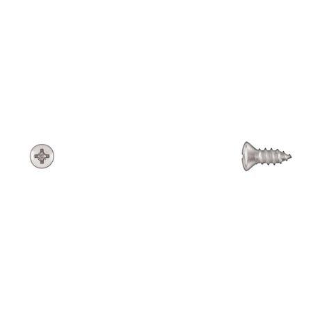 Sheet Metal Screw, #10 x 1/2 in, Chrome Plated Steel Oval Head Phillips Drive MPN:6409PK