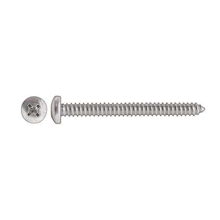 Sheet Metal Screw, #14 x 2-1/2 in, Zinc Plated Steel Pan Head Phillips Drive MPN:9213PK