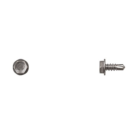 Self-Drilling Screw, 1/2 in, Zinc Plated Steel External Hex Drive MPN:9841PK