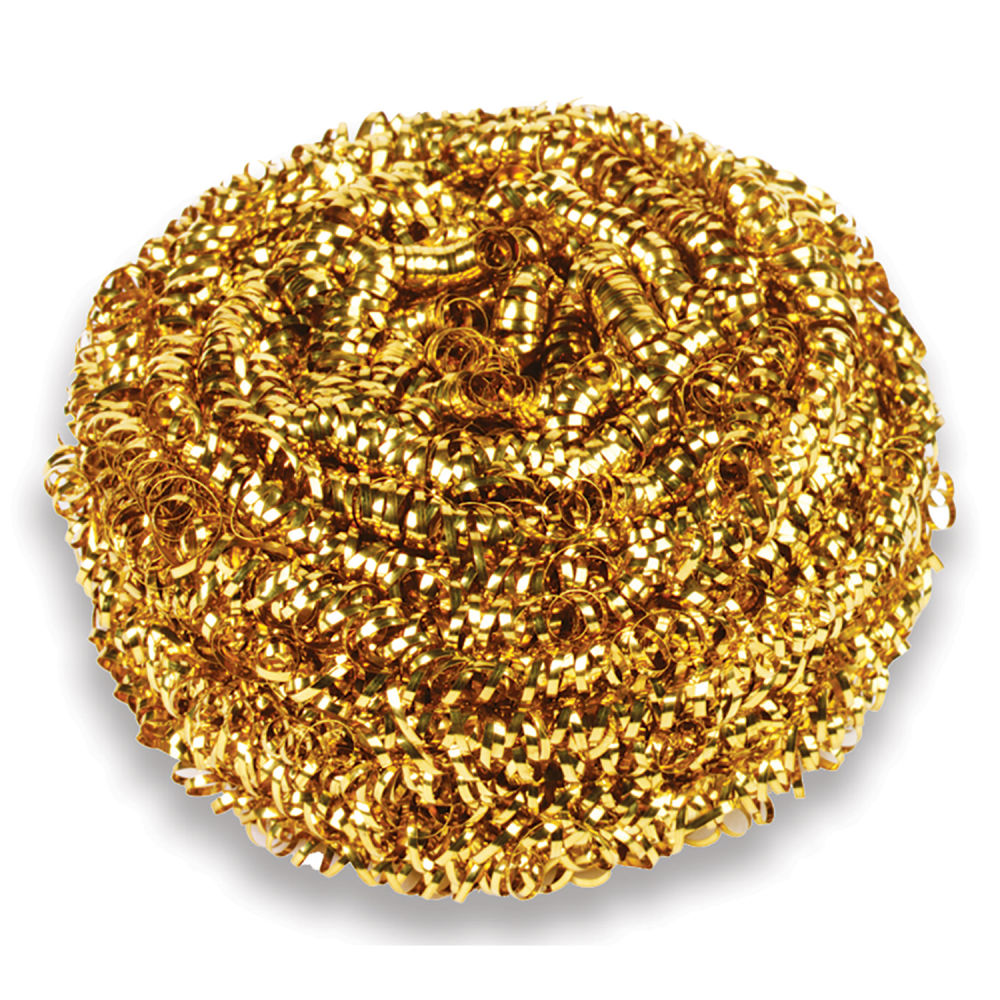 Kurly Kate Brass Scrubber, 50 g, Gold, 72/Carton MPN:7380550