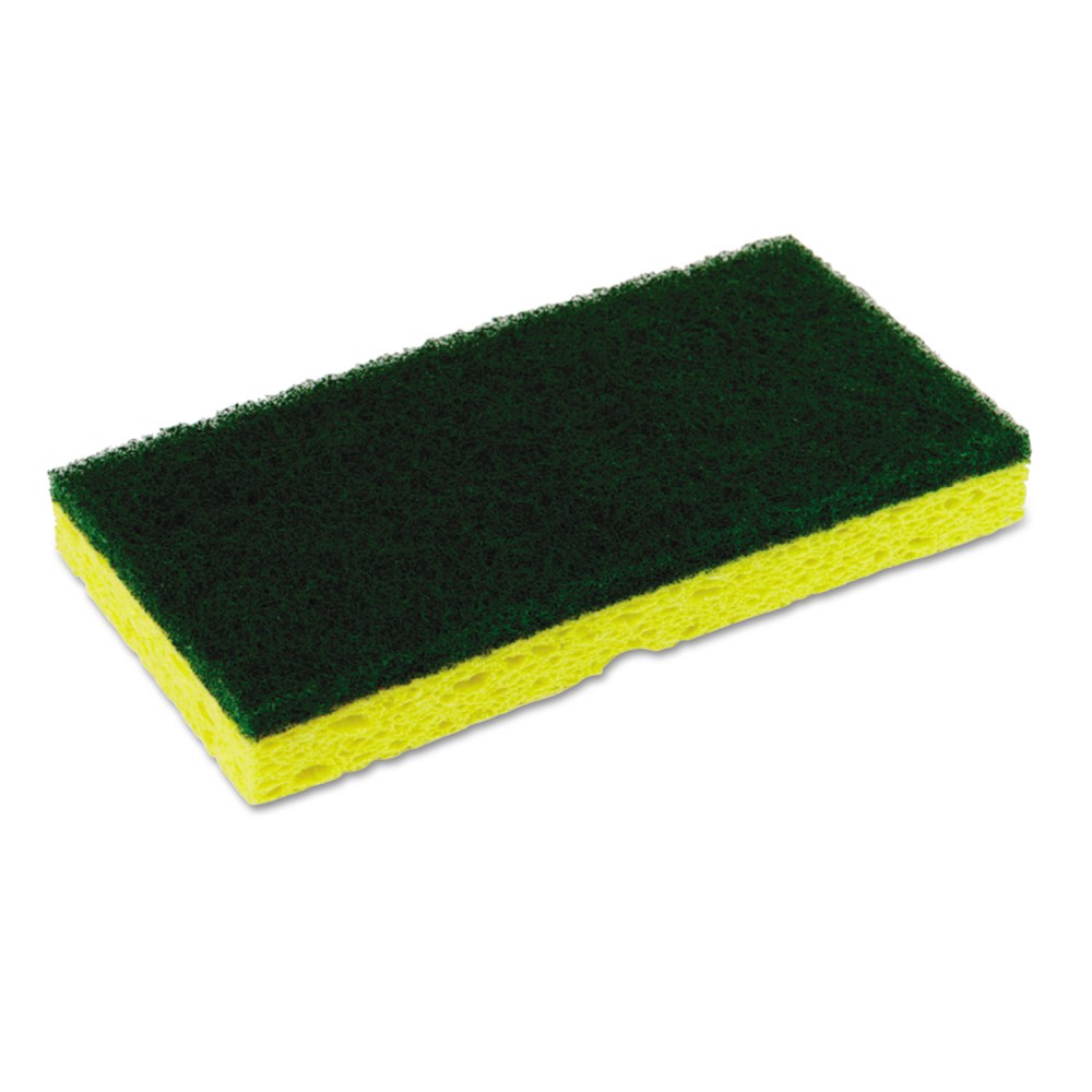 Continental Medium-Duty Sponge n Scrubber, 3.38 x 6.25, 0.88in Thick, Yellow/Green, 3/Pack, 8 Packs/Carton MPN:SS650/24