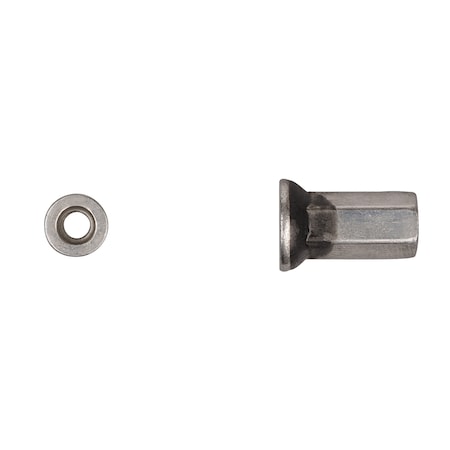 Nut Insert, M6-1.00 Thrd Sz, Hex, Steel, Zinc Plated MPN:12444PK