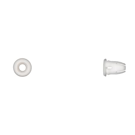 Wht Nyln Mldg Insert Nuts 9mm Hole 12mm Stem 11.5mm Hd PK25 MPN:12477PK