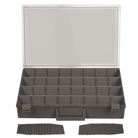 Gray Lrg Tray W/Clr Lid Adj 32 Hole W/Latches MPN:80132GC