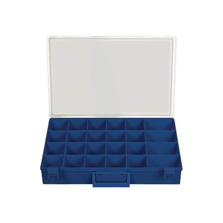 Dark Blue Tray W/Clr Lid Lrg 24 Hole W/Latches MPN:80155BC