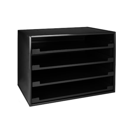 Blk Finish Sliding Cabinets Holds 4 Lrg Trays MPN:80326