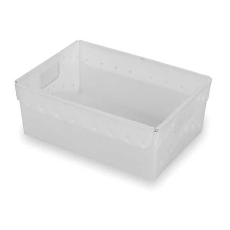 Nestable Storage Container, 4.3 gal, 18 in L x 13 in W x 6-1/8 in H, Natural, Polyethylene, 5 PK MPN:39809L