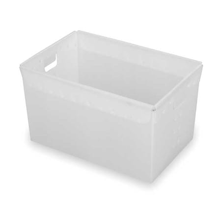 Nestable Storage Container, 12.9 gal, 23 in L x 15-5/8 in W x 12 in H, Natural, Polyethylene, 3 PK MPN:39817L