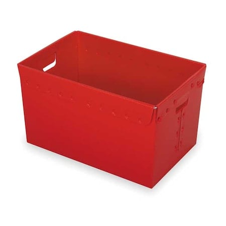 Corrugated & Nestable Storage Container, 12.9 gal, 23 in L x 15-5/8 in W x 12 in H, Red, 3 PK MPN:39818L