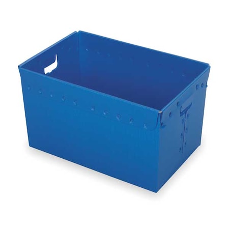 Corrugated & Nestable Storage Container, 18.6 gal, 23 in L x 15-5/8 in W x 16 in H, Blue, 3 PK MPN:39820L