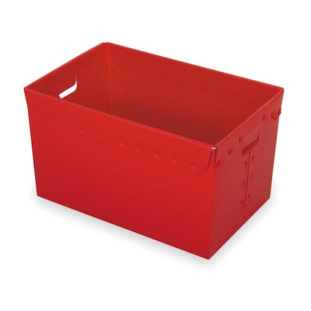Nestable Storage Container, 18.6 gal, 23 in L x 15-5/8 in W x 16 in H, Red, Polyethylene, 3 PK MPN:39822L