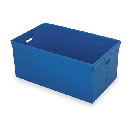 Corrugated & Nestable Storage Container, 22.4 gal, 30 in L x 19 in W x 12 in H, Blue, Polyethylene MPN:39825L
