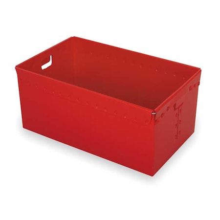 Nestable Storage Container, 22.4 gal, 30 in L x 19 in W x 12 in H, Red, Polyethylene, 3 PK MPN:39828L