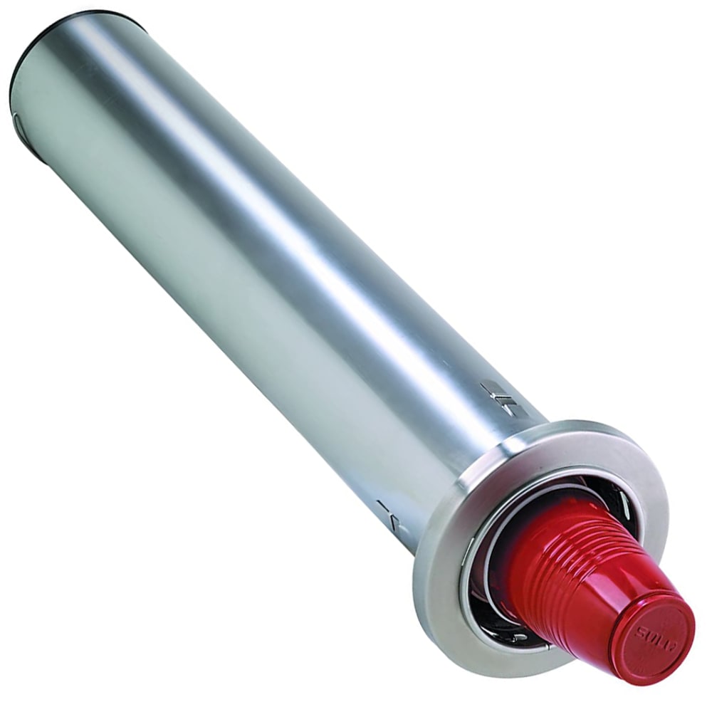 Hoffman Tech Dispense-Rite Surface Mount Gravity-Feed Cup Dispensers, 6in x 6in x 28in, Silver, Case Of 12 Dispensers MPN:ADJ-NW-81