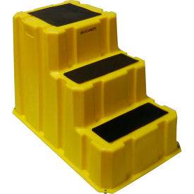 3 Step Nestable Plastic Step Stand - Yellow 25-3/4