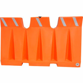 6'L Traffic Barrier Polyethylene Orange TB-6T-10