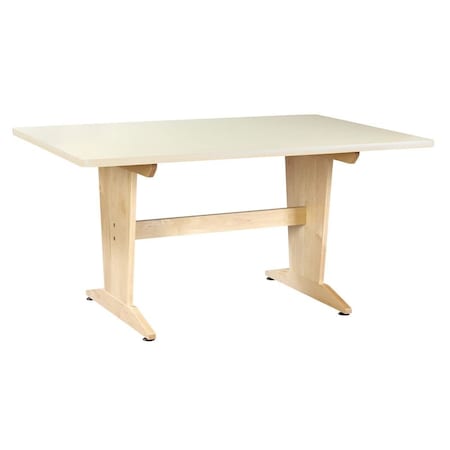 Rectangle Table, Planning, Almond, Lam, 26