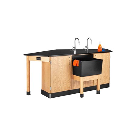 Workstation, Oak, Wood Frame, 96 in W, Red MPN:2916K