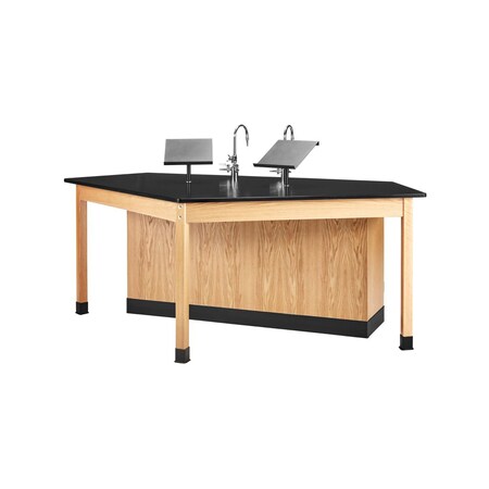 Workstation, Oak, Wood Frame, 96 in W, Red MPN:2916KLH