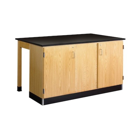 Kinetic Lab Station, Oak, Wood Frame, 68 in W, Red MPN:2924KF