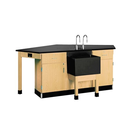 Workstation, Oak, Wood Frame, 96 in W, Red MPN:2936K