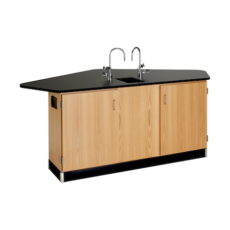 Workstation, Oak, Wood Frame, 88 in W, Red MPN:2944K