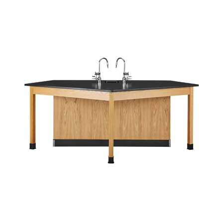 Workstation, Oak, Wood Frame, 96 in W, Red MPN:2946K