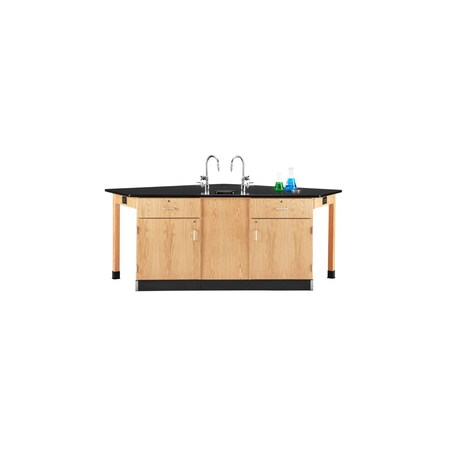 Workstation, Oak, Wood Frame, 96 in W, Red MPN:2956K