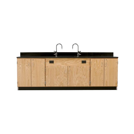 Wall Service Bench, Oak, Wood Frame, 108 in W, Red MPN:3214K