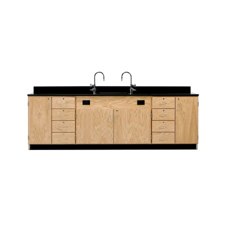 Wall Service Bench, Oak, Wood Frame, 108 in W, Red MPN:3234K