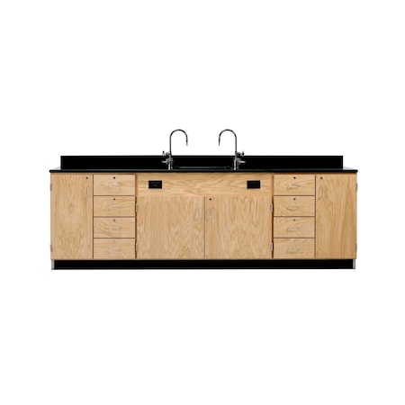 Wall Service Bench, Oak, Wood Frame, 108 in W, Red MPN:3236K