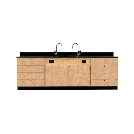 Wall Service Bench, Oak, Wood Frame, 108 in W, Red MPN:3244K