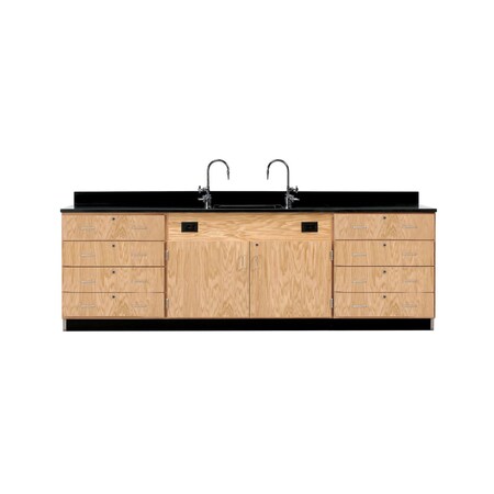 Wall Service Bench, Oak, Wood Frame, 108 in W, Red MPN:3246K