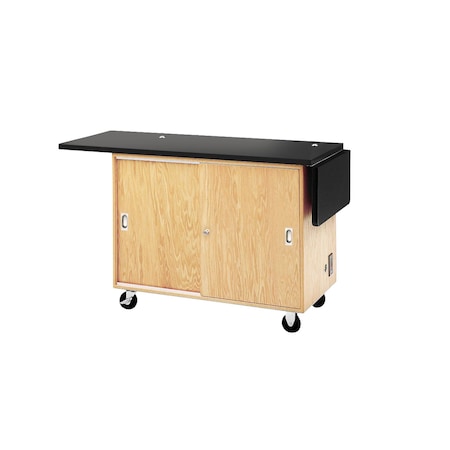 Kinetic Mobile Demo Table, Oak, Wood Frame, 48 in W, Red MPN:4121KF-RS