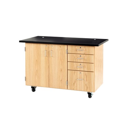 Mobile Demo Center, Oak, Wood Frame, 54 in W, Red MPN:4342KF-RS