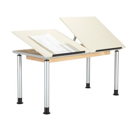Drawing Table, Adaptable, Double Station, metal, Wood Surface, 60