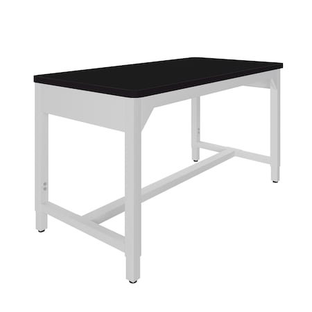 Lab Workbench, 16 ga Steel Frame, 72 in W, Black, Light Gray MPN:AMS7230LBBG