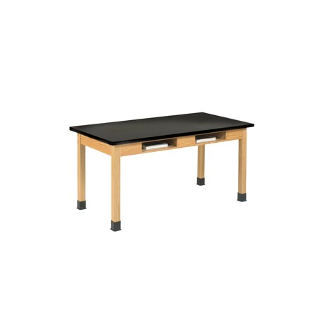 Compartment Table, Oak, Wood Frame, 48 in W, Oak MPN:C7106K30N
