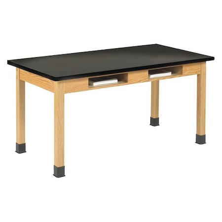Compartment Table, Red Oak, Wood Surface, 48