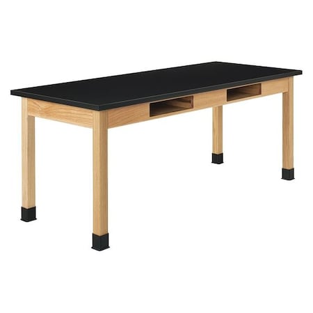 Compartment Table, Red Oak, Wood Surface, 48