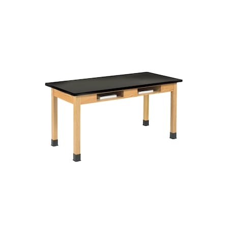 Compartment Table, Red Oak, Wood Surface, 60