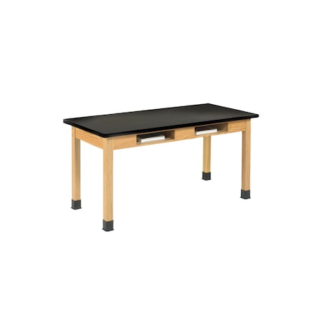 Compartment Table, Oak, Wood Frame, 60 in W, Oak MPN:C7606K30N