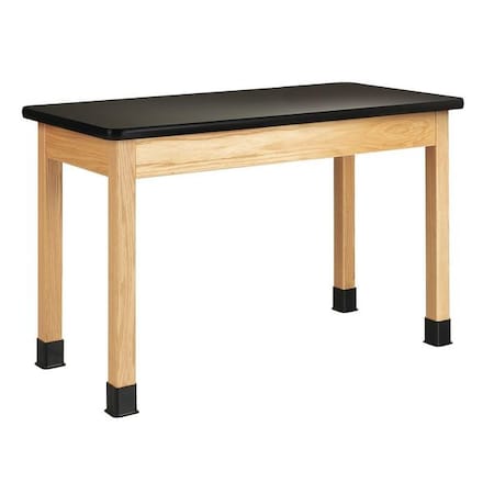 Plain Apron Table, Red Oak, Wood Surface, 48