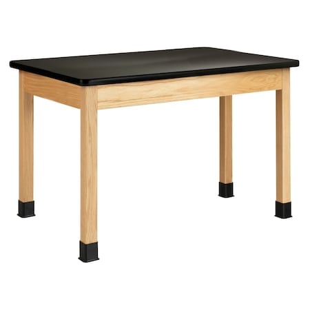 Plain Apron Table, Red Oak, Wood Surface, 48