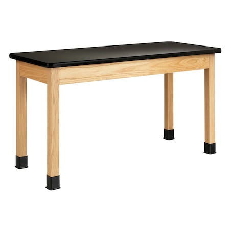 Plain Apron Table, Oak, Wood Frame, 72 in W, Black MPN:P715LBBK30E