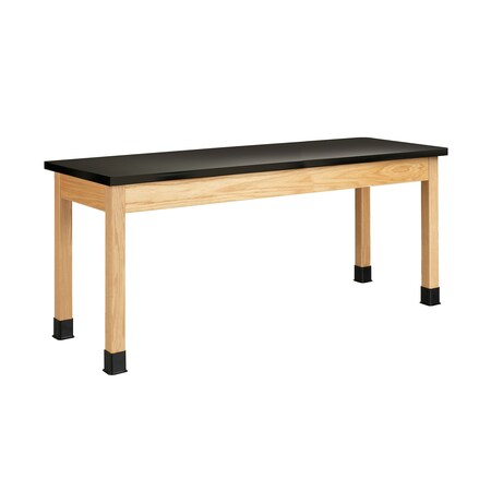 Plain Apron Table, Oak, Wood Frame, 72 in W, Oak MPN:P7244K30N