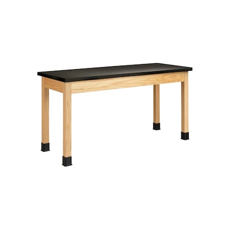 Plain Apron Table, Oak, Wood Frame, 60 in W, Black MPN:P7602BK30E